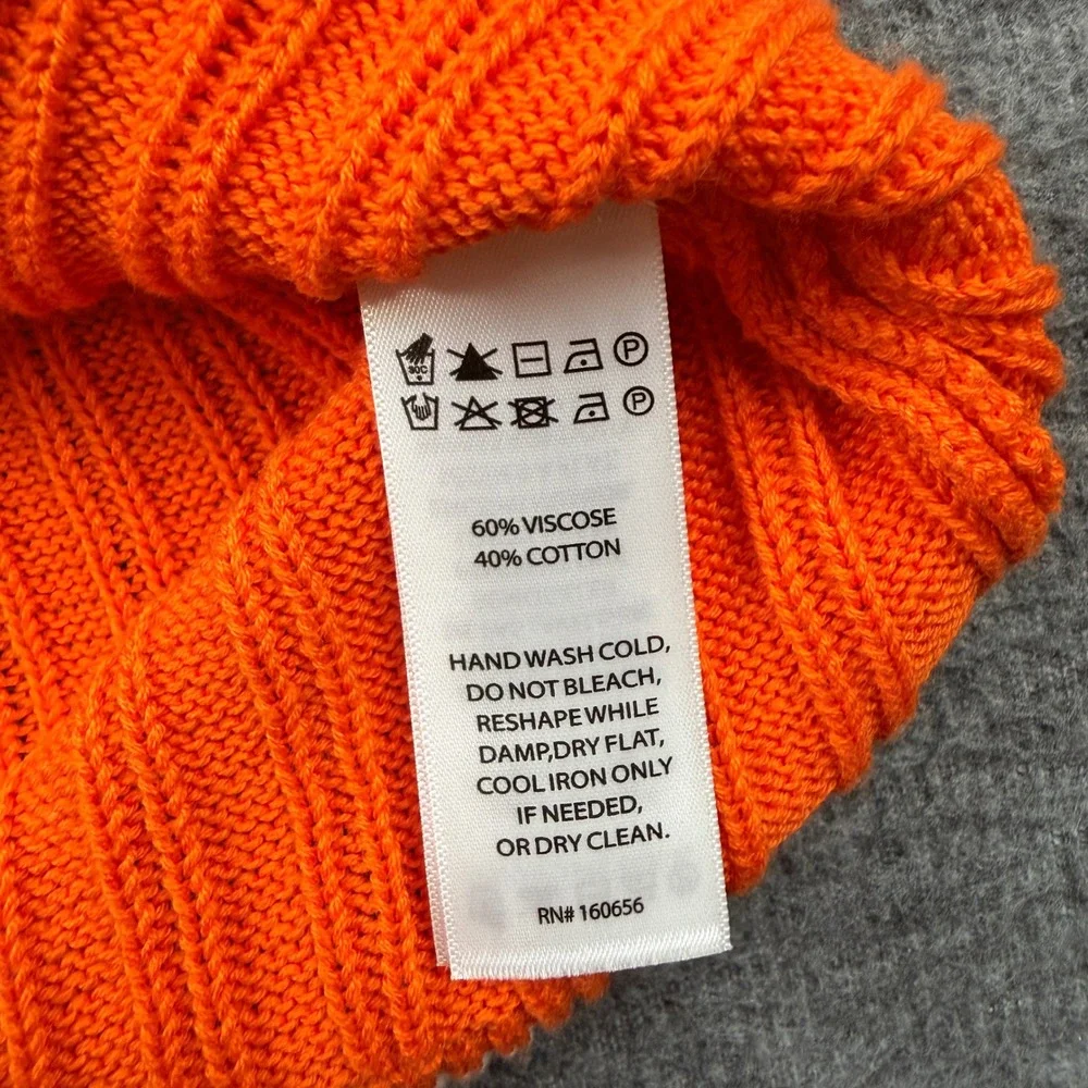 C&C California Orange Ribbed Knit Sleeveless Mini Dress Medium - Picture 4 of 7